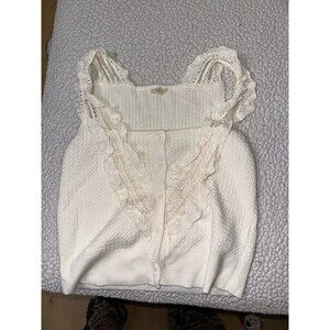 White lace Anthropologie Pilcro tank top